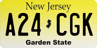 NJ license plate A24CGK