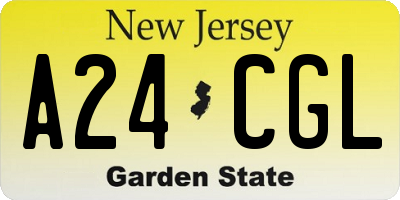 NJ license plate A24CGL