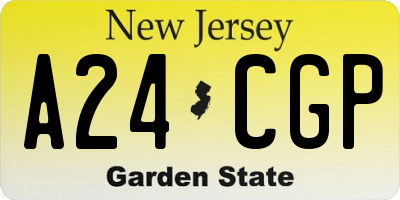 NJ license plate A24CGP