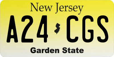 NJ license plate A24CGS