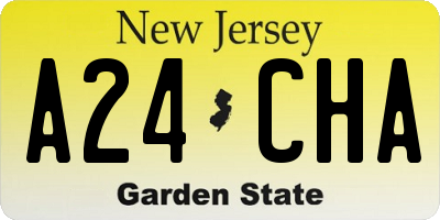 NJ license plate A24CHA
