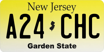 NJ license plate A24CHC