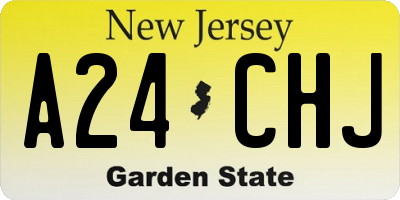 NJ license plate A24CHJ