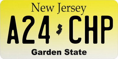 NJ license plate A24CHP