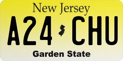 NJ license plate A24CHU