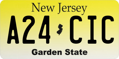 NJ license plate A24CIC