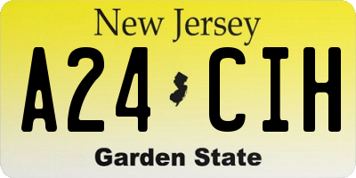NJ license plate A24CIH