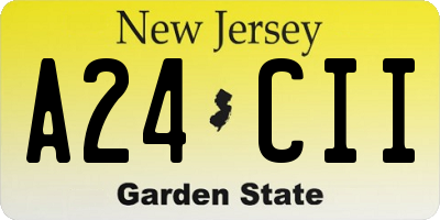 NJ license plate A24CII