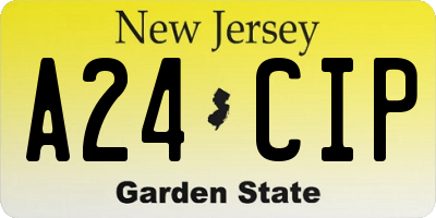 NJ license plate A24CIP