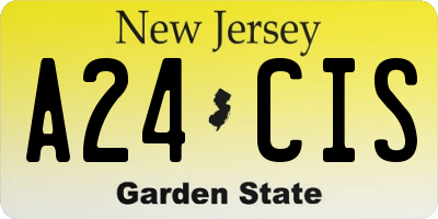 NJ license plate A24CIS