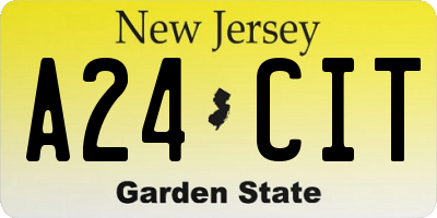 NJ license plate A24CIT