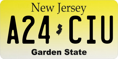 NJ license plate A24CIU