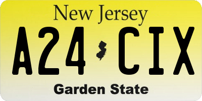 NJ license plate A24CIX