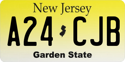 NJ license plate A24CJB