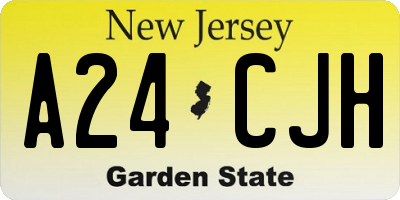 NJ license plate A24CJH