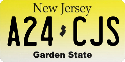 NJ license plate A24CJS
