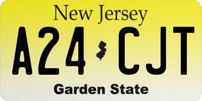 NJ license plate A24CJT