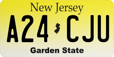 NJ license plate A24CJU