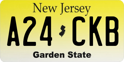 NJ license plate A24CKB