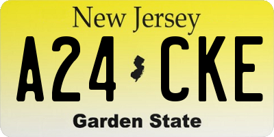 NJ license plate A24CKE