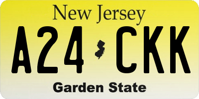 NJ license plate A24CKK