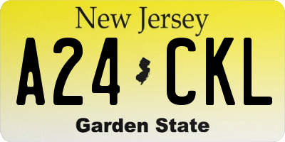 NJ license plate A24CKL