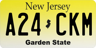 NJ license plate A24CKM