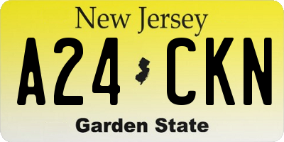 NJ license plate A24CKN