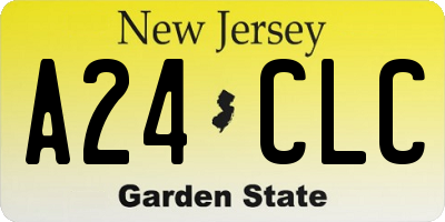 NJ license plate A24CLC