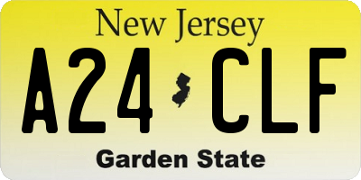 NJ license plate A24CLF