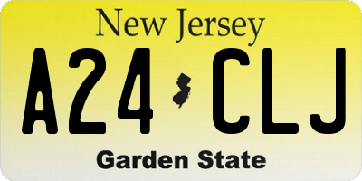NJ license plate A24CLJ