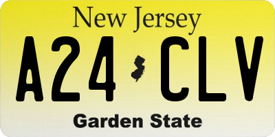 NJ license plate A24CLV