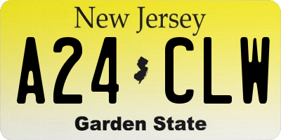 NJ license plate A24CLW