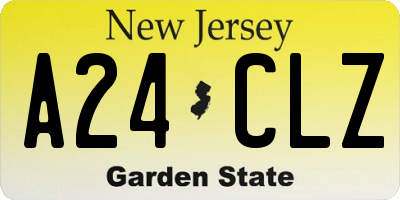 NJ license plate A24CLZ