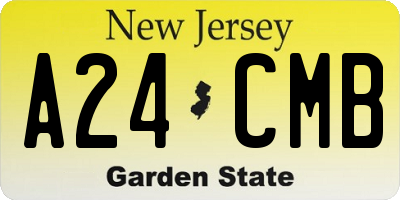 NJ license plate A24CMB