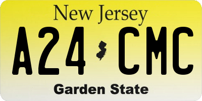 NJ license plate A24CMC