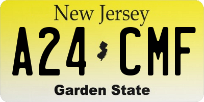 NJ license plate A24CMF