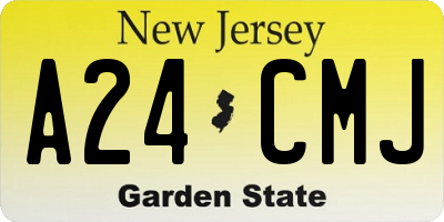 NJ license plate A24CMJ