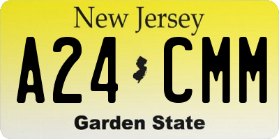 NJ license plate A24CMM