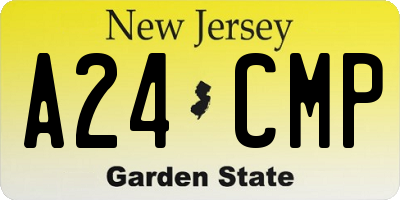 NJ license plate A24CMP