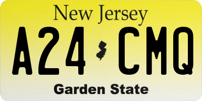 NJ license plate A24CMQ
