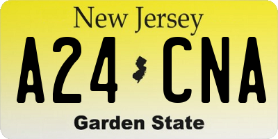 NJ license plate A24CNA