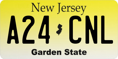 NJ license plate A24CNL