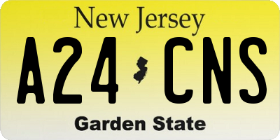 NJ license plate A24CNS