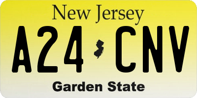 NJ license plate A24CNV
