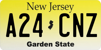 NJ license plate A24CNZ