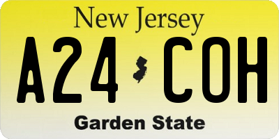 NJ license plate A24COH