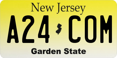 NJ license plate A24COM