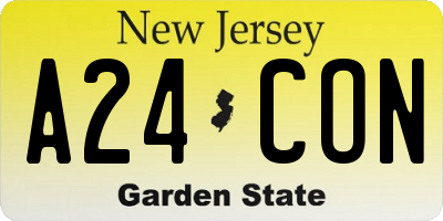 NJ license plate A24CON