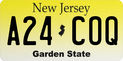 NJ license plate A24COQ